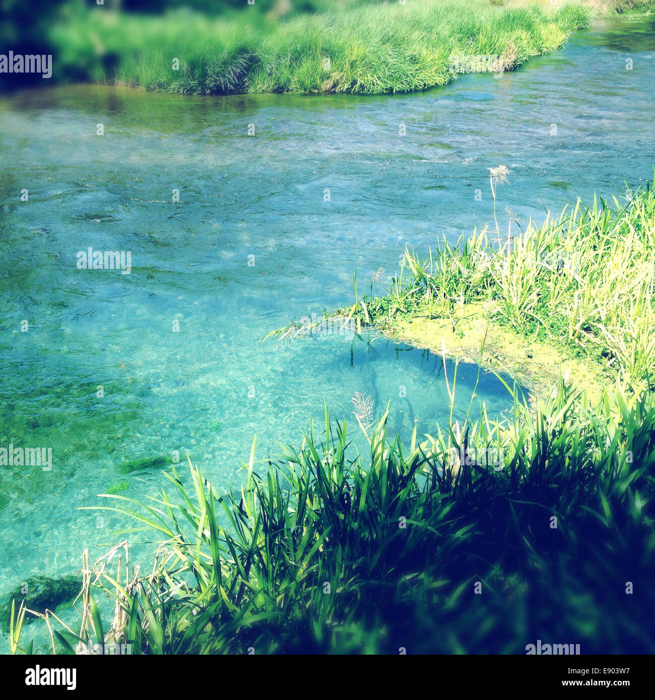L'eau de source pure clean stream Banque D'Images