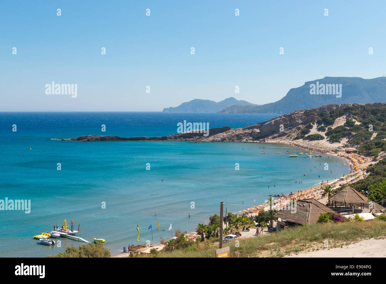 Paradise Beach à Kefalos Bay, île de Kos, Grèce Banque D'Images