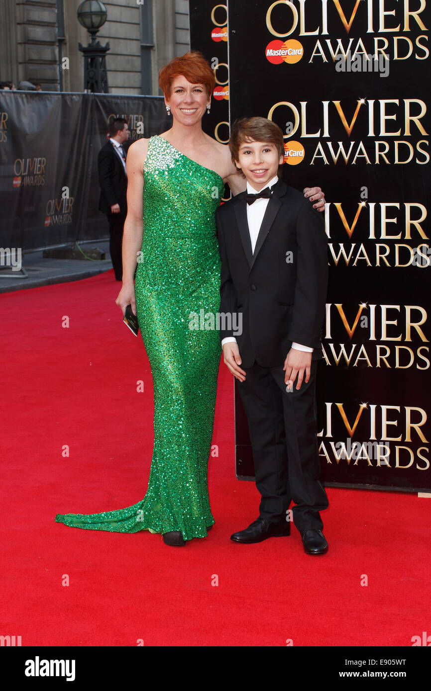 L'Olivier Awards 2014 avec MasterCard s'est tenue au Royal Opera House, Covent Garden - Arrivées avec : Anna Jane Casey,Bradley Perret Où : London, Royaume-Uni Quand : 13 Avr 2014 Banque D'Images