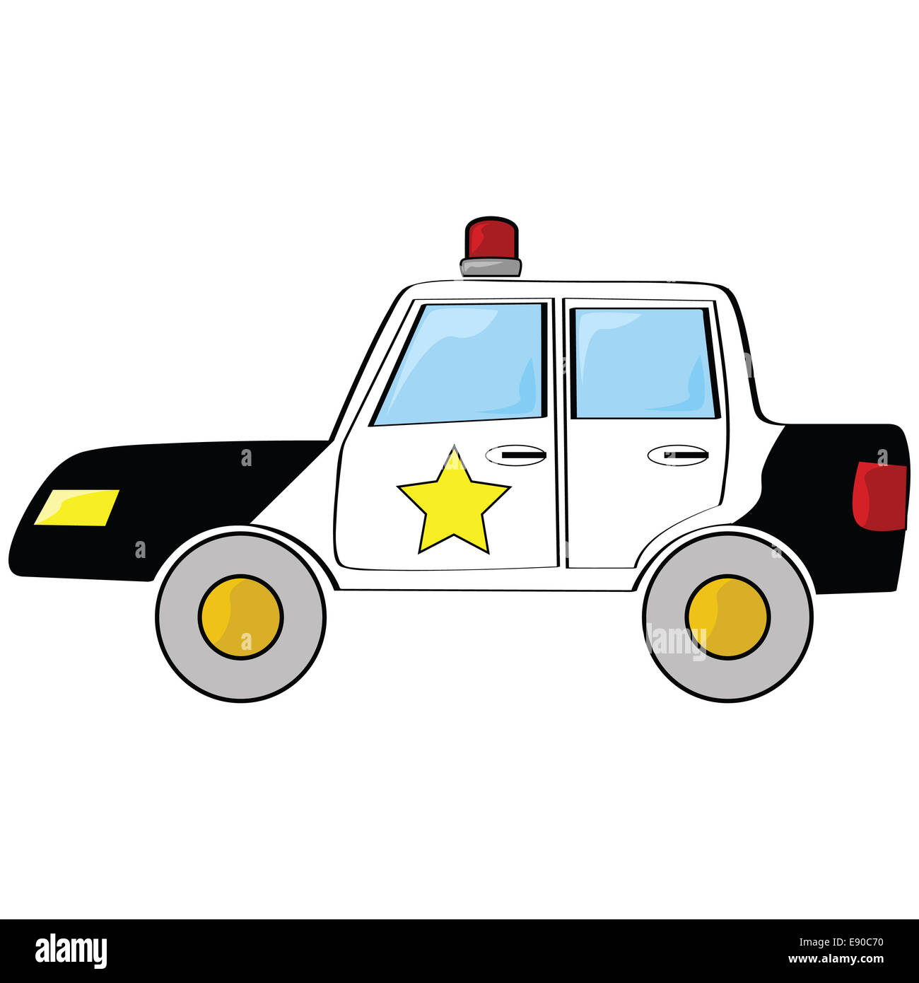 Vector illustration cartoon police car Banque de photographies et d ...