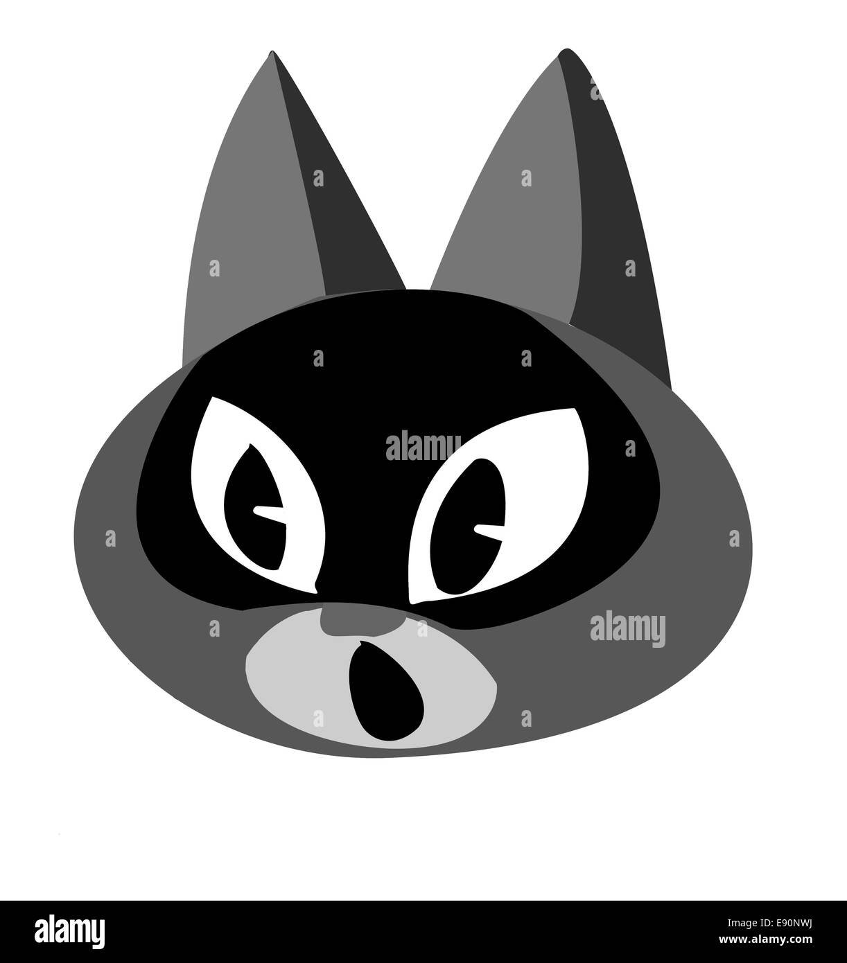 Illustration du chat sur fond blanc Banque D'Images