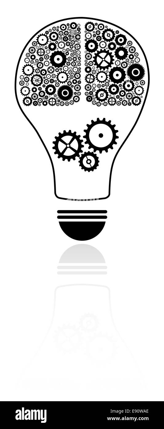 Idée Ampoule avec concept de cerveau Banque D'Images