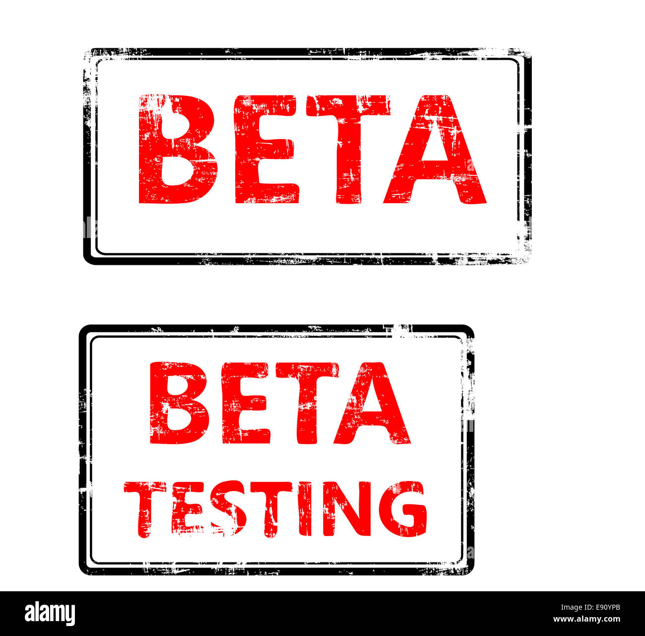 Cachet avec le terme beta test Banque D'Images