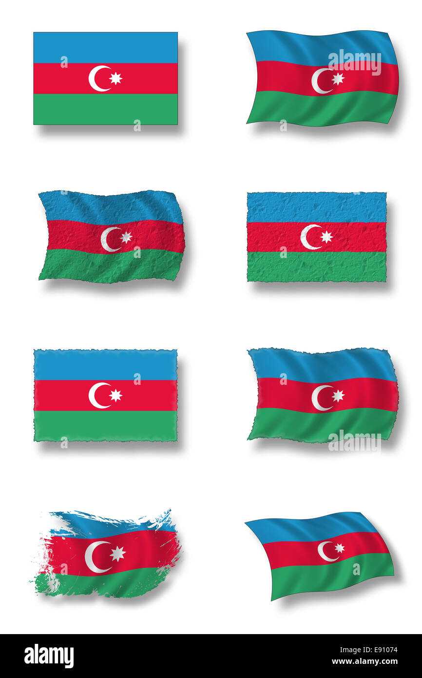 Drapeau de l'Azerbaïdjan Banque D'Images