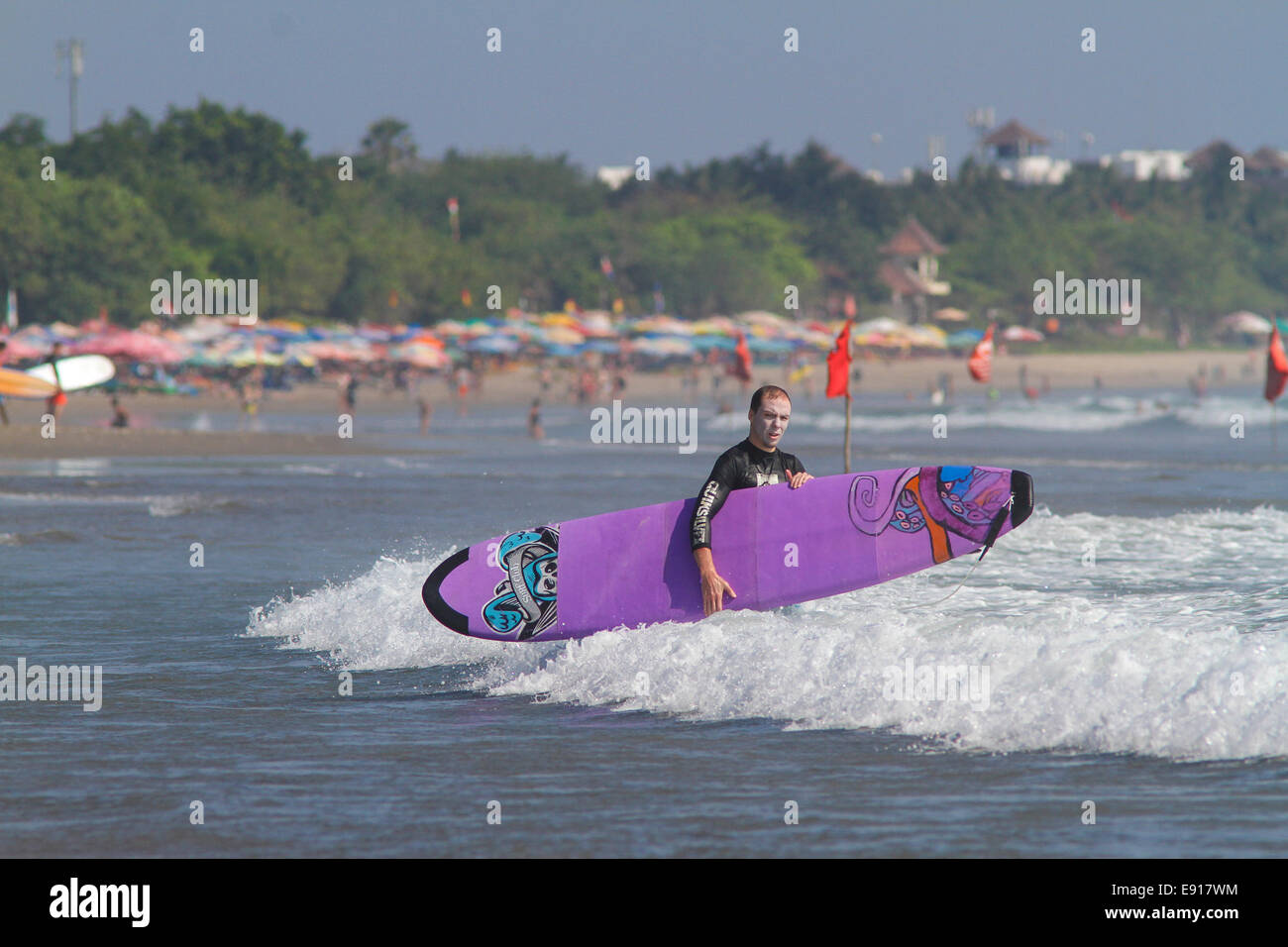 Plage Kuta Bali Indonésie... Banque D'Images