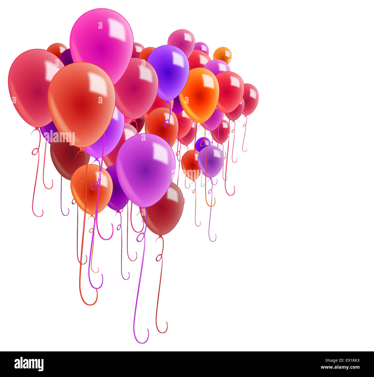 Balloons on white Banque D'Images