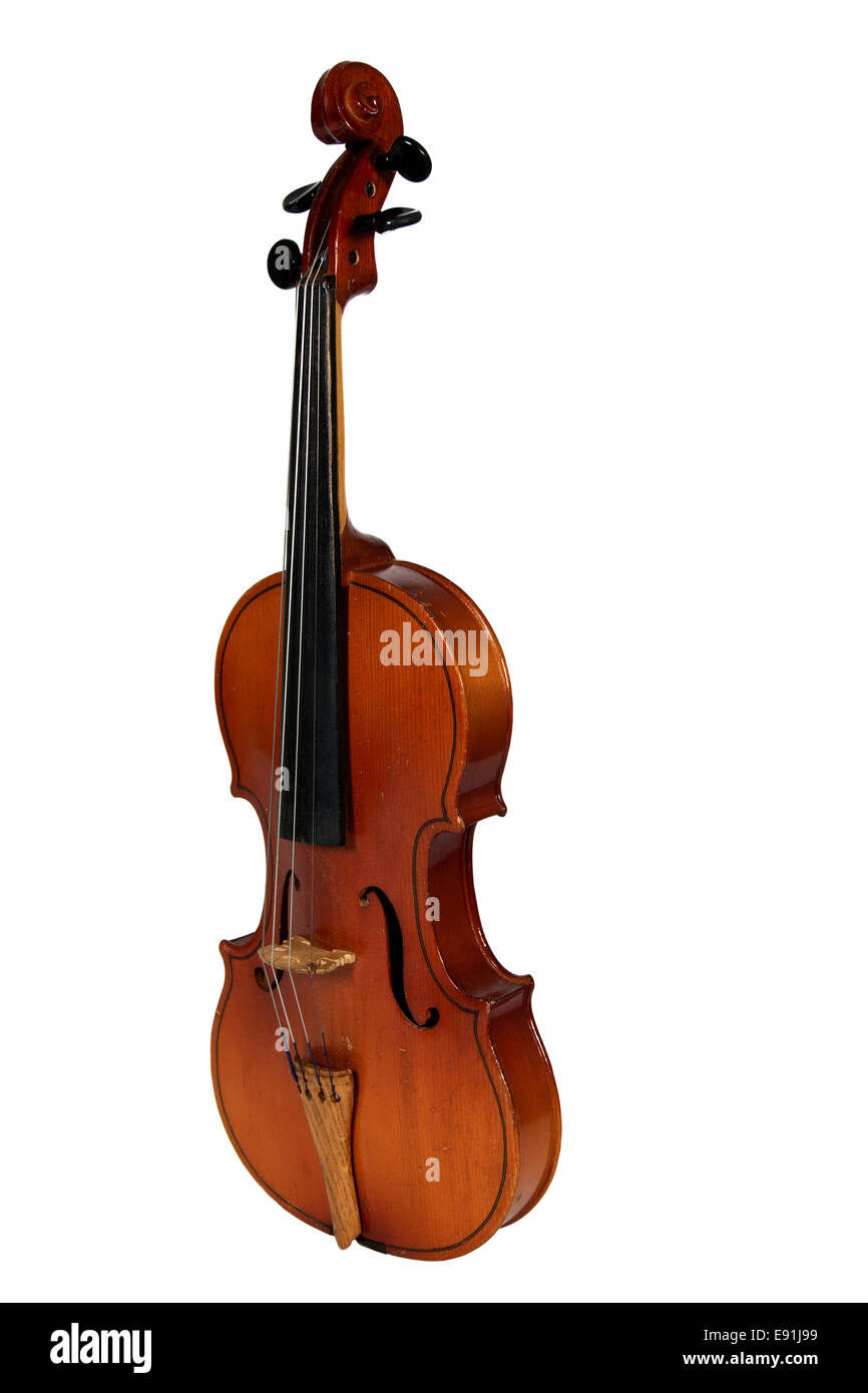 Violon, isolé sur fond blanc Banque D'Images