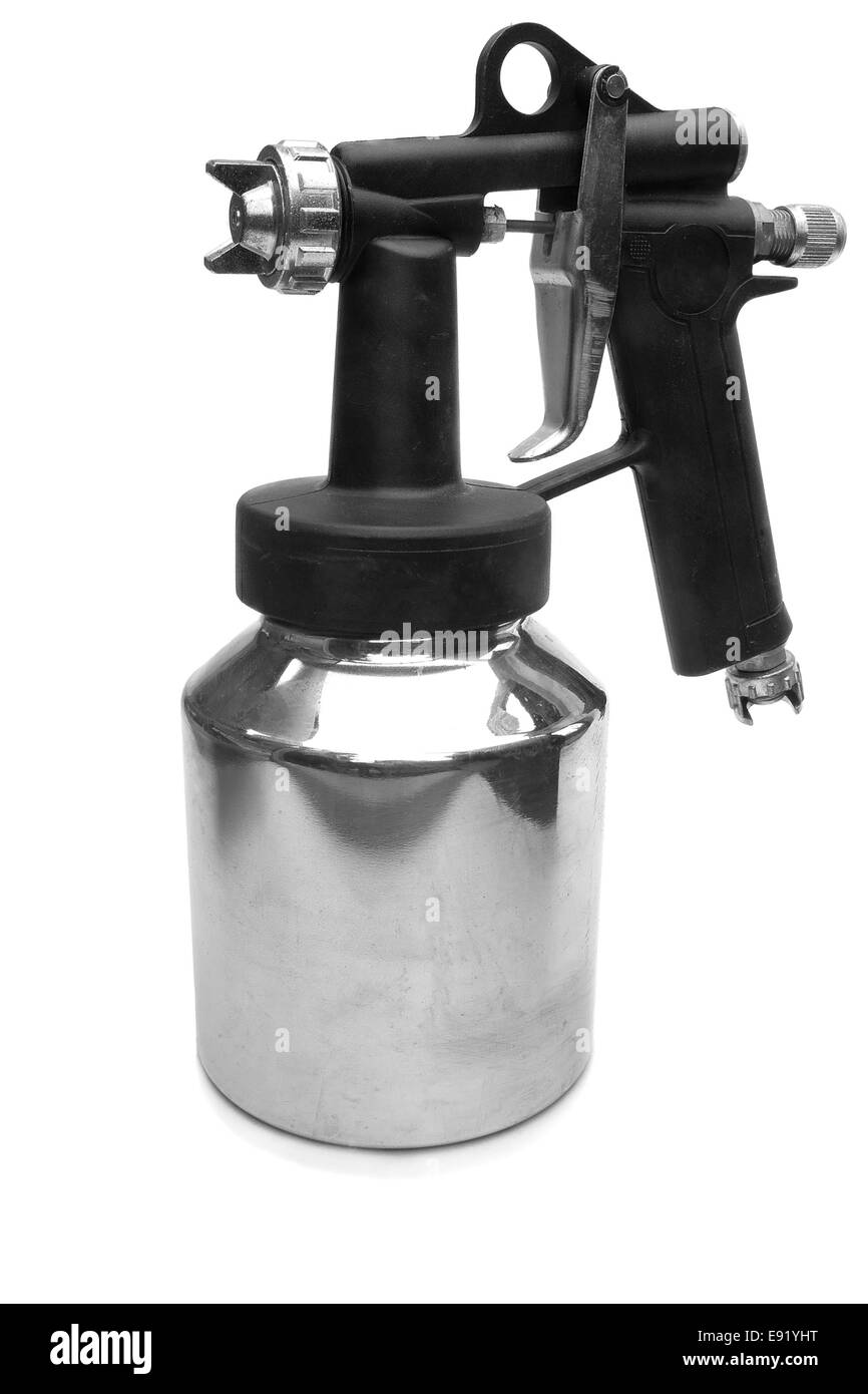 Pistolet de pulvérisation isolé sur fond blanc Banque D'Images