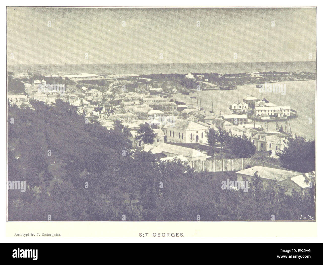L'image présente une illustration ou une carte croquis de produits Georges, avec une couverture vintage, montrant la région à travers une représentation cartographique historique. Banque D'Images