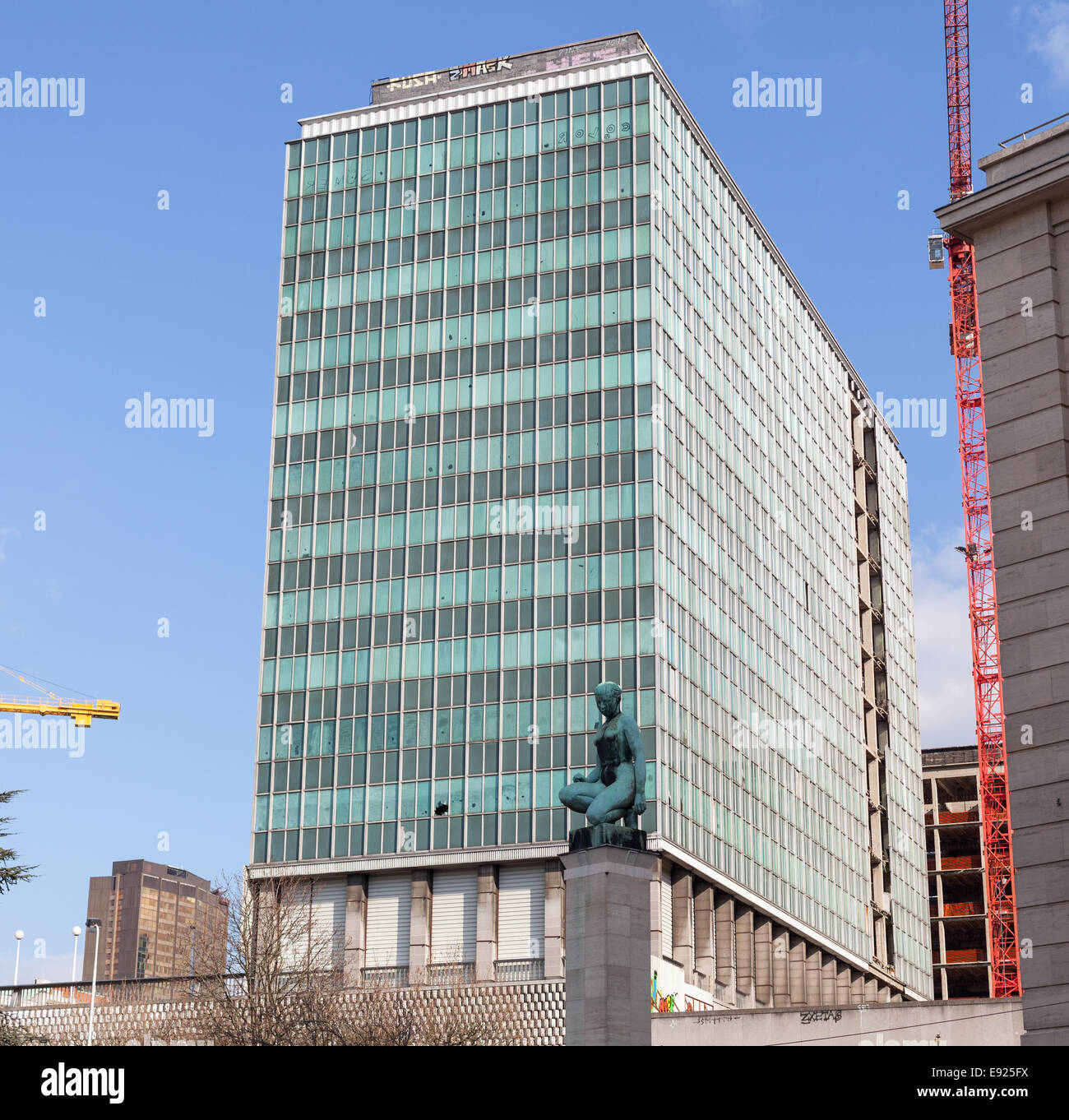 Immeuble de bureaux abandonnés à Bruxelles Banque D'Images