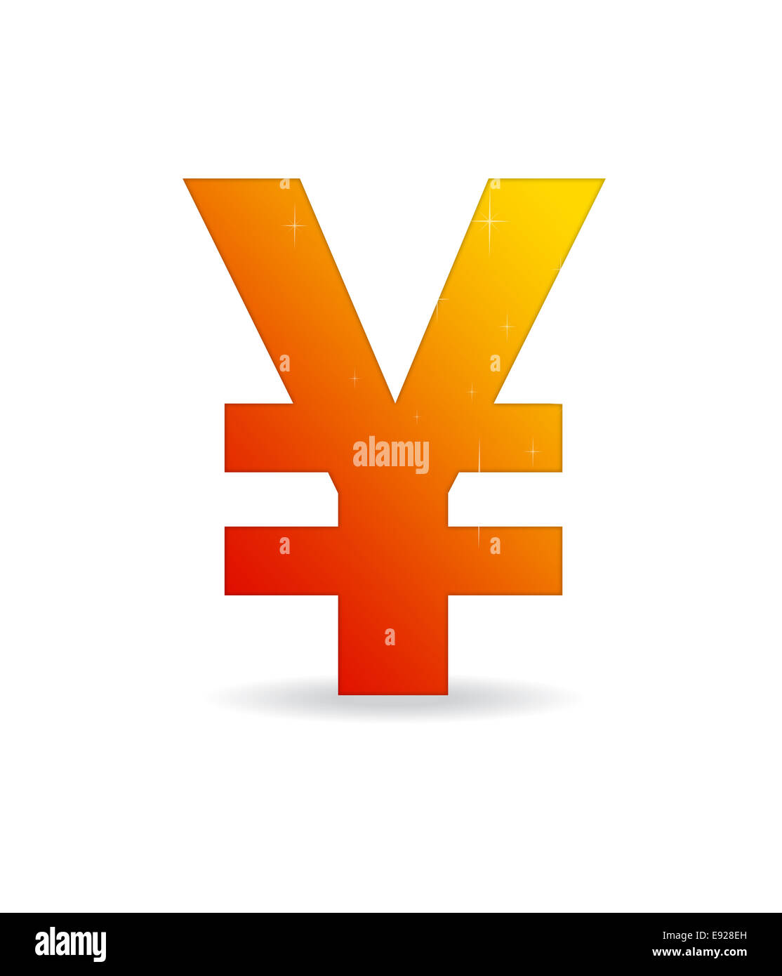 Signe Yen orange Banque D'Images