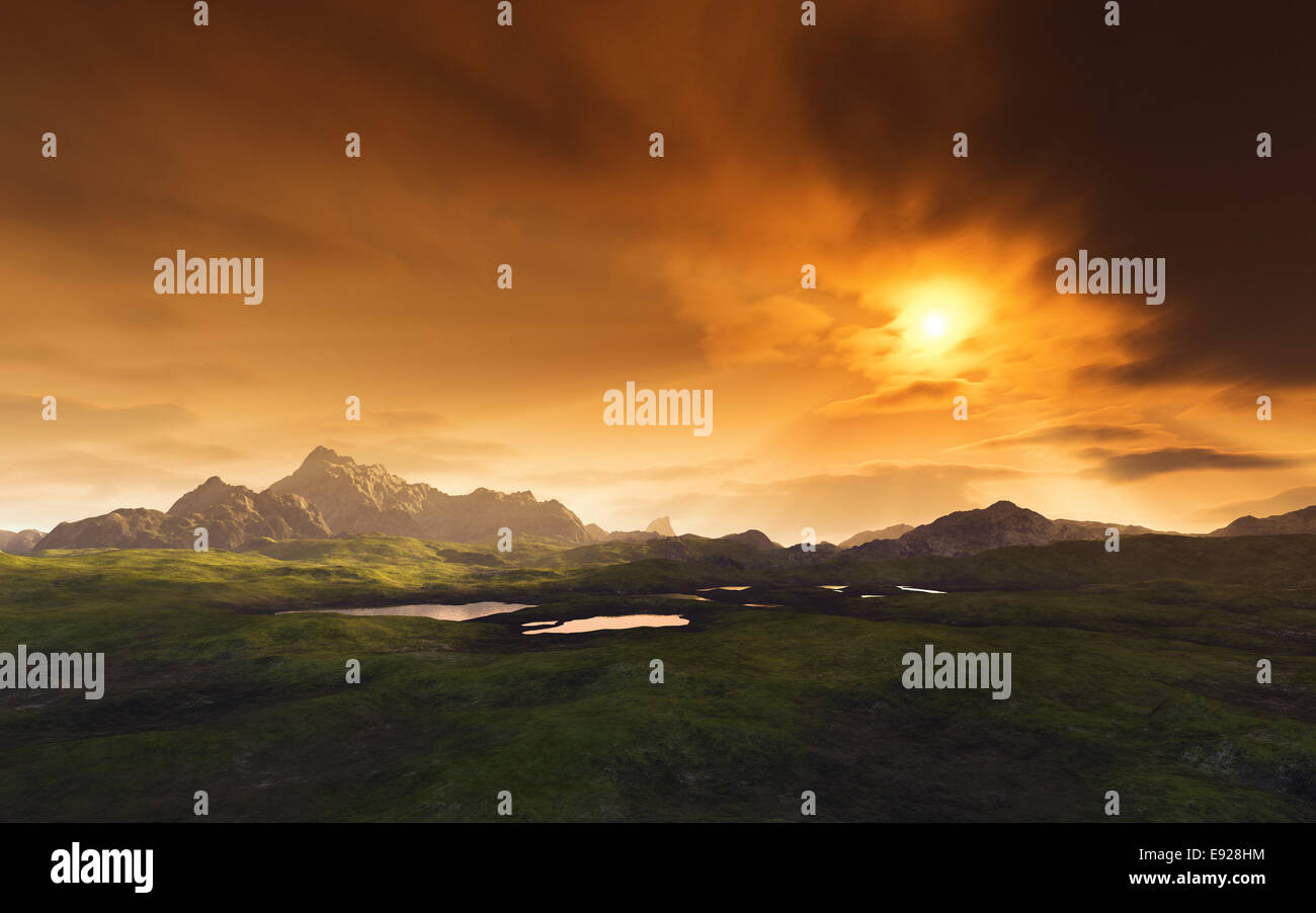 Paysage fantastique Banque D'Images