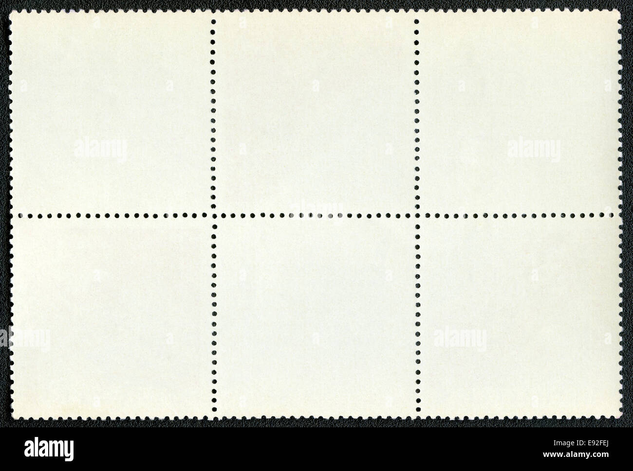 Bloc de timbres-poste vide de six pans Banque D'Images