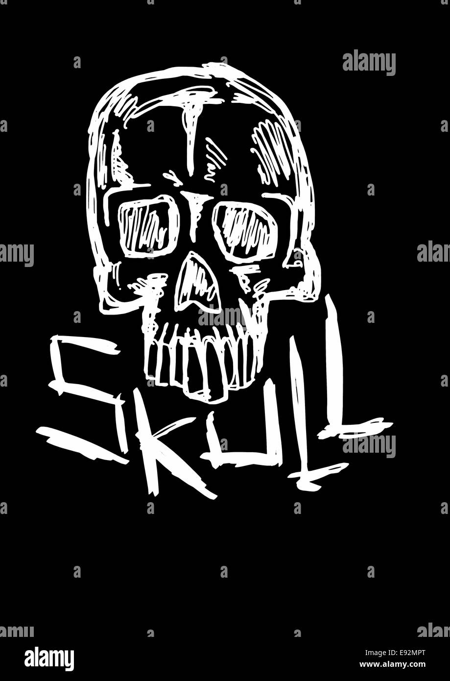 Croquis de crâne Banque D'Images