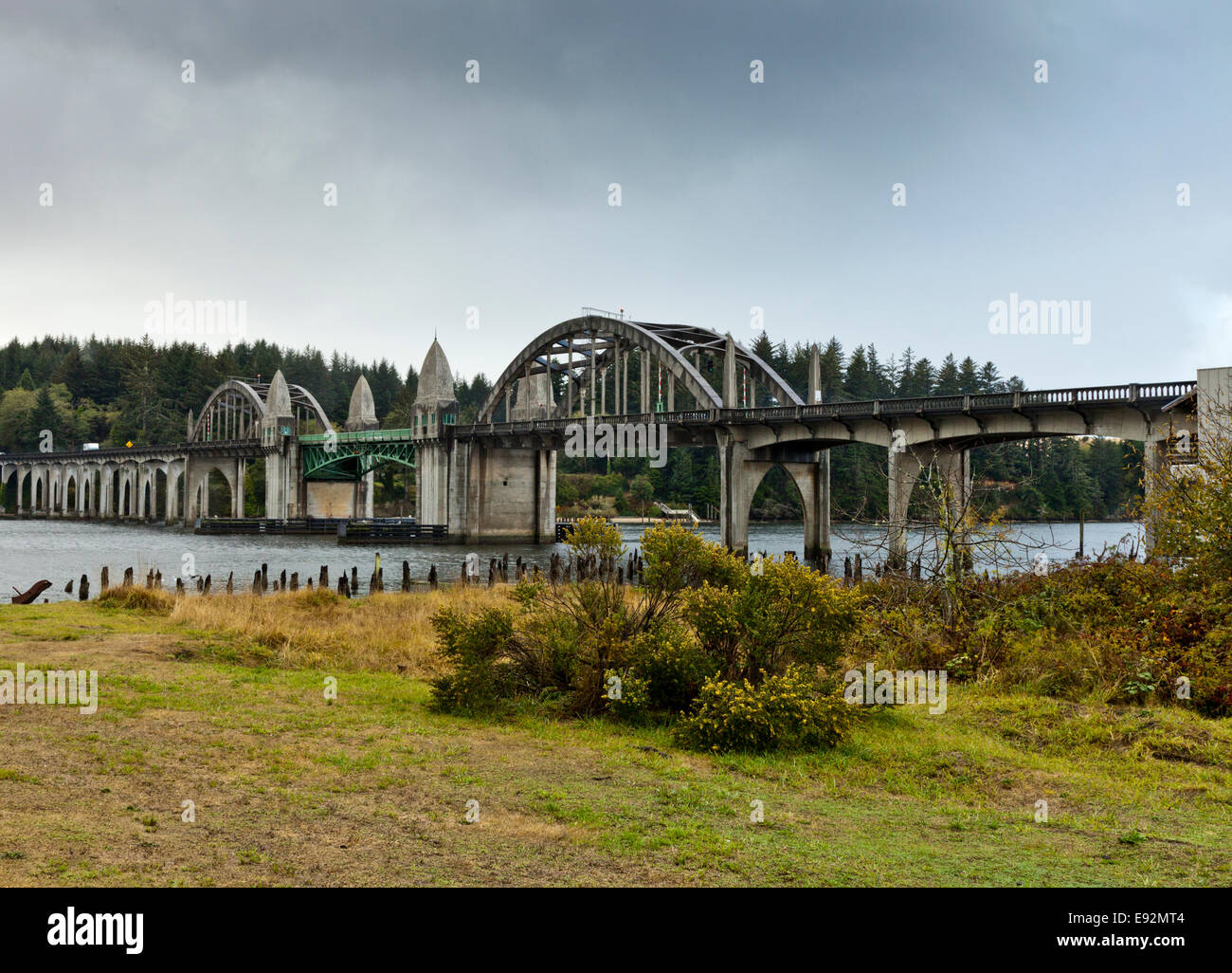 Le Pont de Siuslaw, Florence Oregon USA Banque D'Images