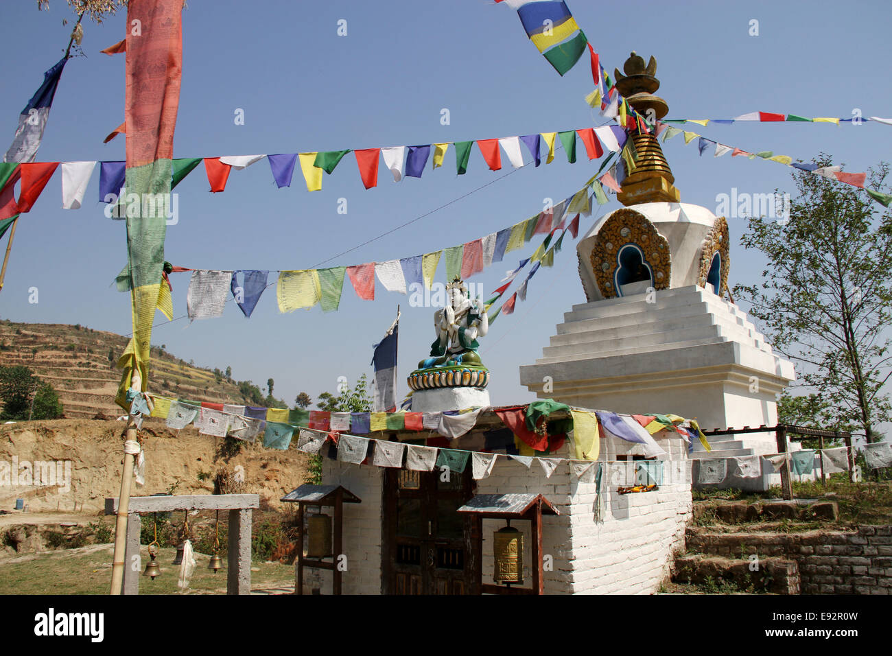 Nepali Gompa, entre et Kavre Namobudha, Népal Banque D'Images