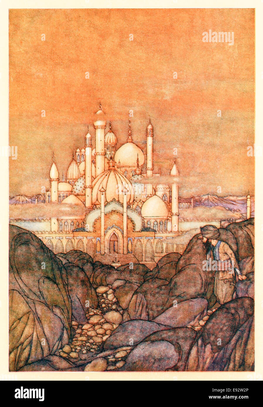 Edmund Dulac - L'illustration à partir de témoignages de l'Arabian Nights'. Voir la description pour plus d'informations Banque D'Images