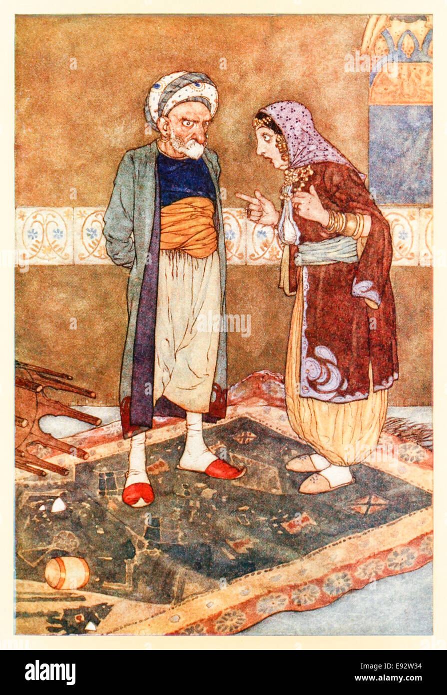 Edmund Dulac illustration de 'Ali Baba et les quarante voleurs' dans 'Stories de l'Arabian Nights'. Voir la description pour plus d'informations Banque D'Images