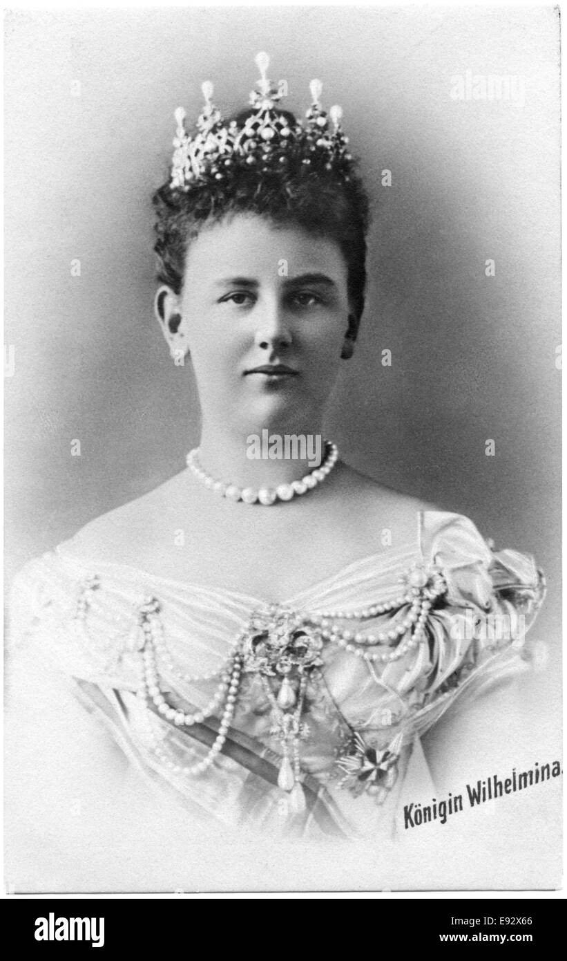 Wilhelmina (1880-1962), reine du Royaume des Pays-Bas (1890-1948), carte postale, vers 1900 Banque D'Images