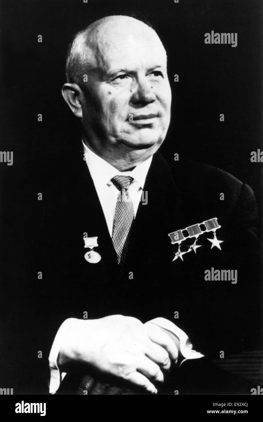 Nikita Khrouchtchev (1894-1971), homme politique russe, Premier Secrétaire  du Parti communiste de l'Union soviétique, Portrait, circa 1963 Photo Stock  - Alamy
