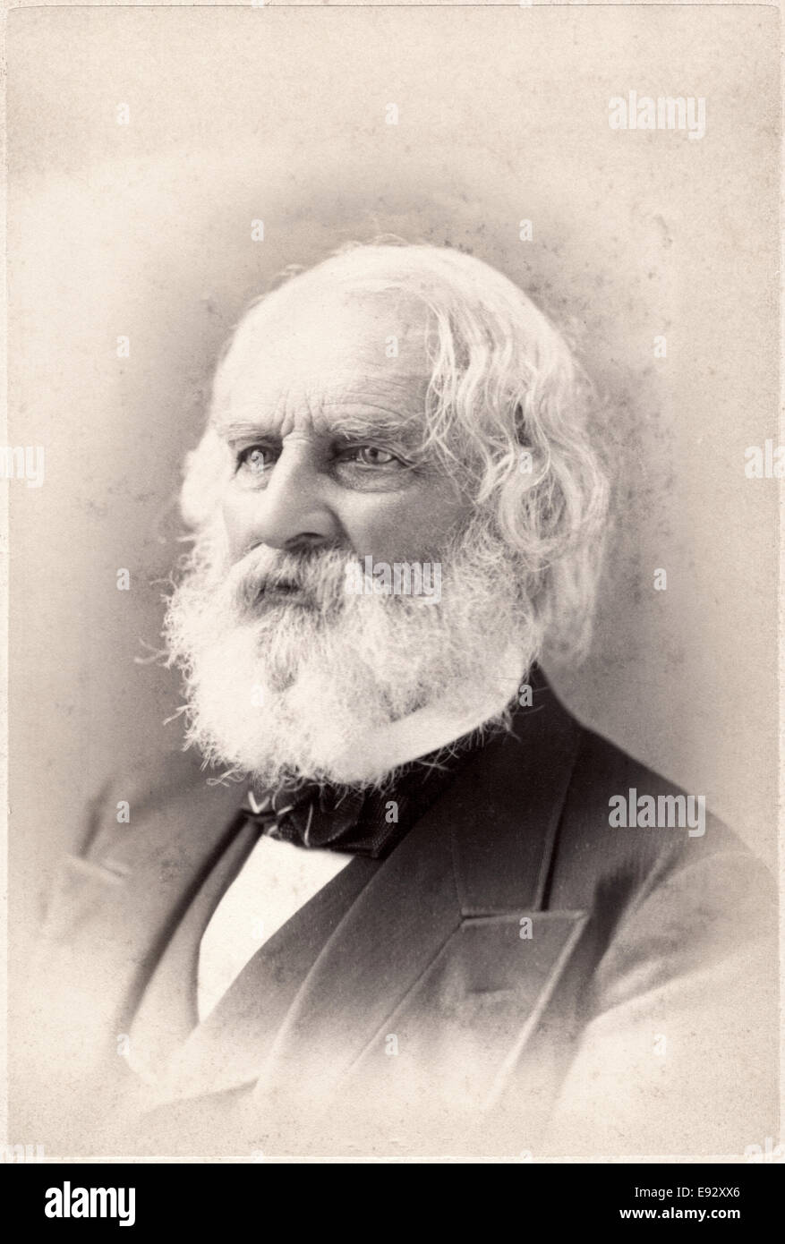 Henry Wadsworth Longfellow (1807-82), poète américain et éducateur, Portrait, circa 1860 Banque D'Images