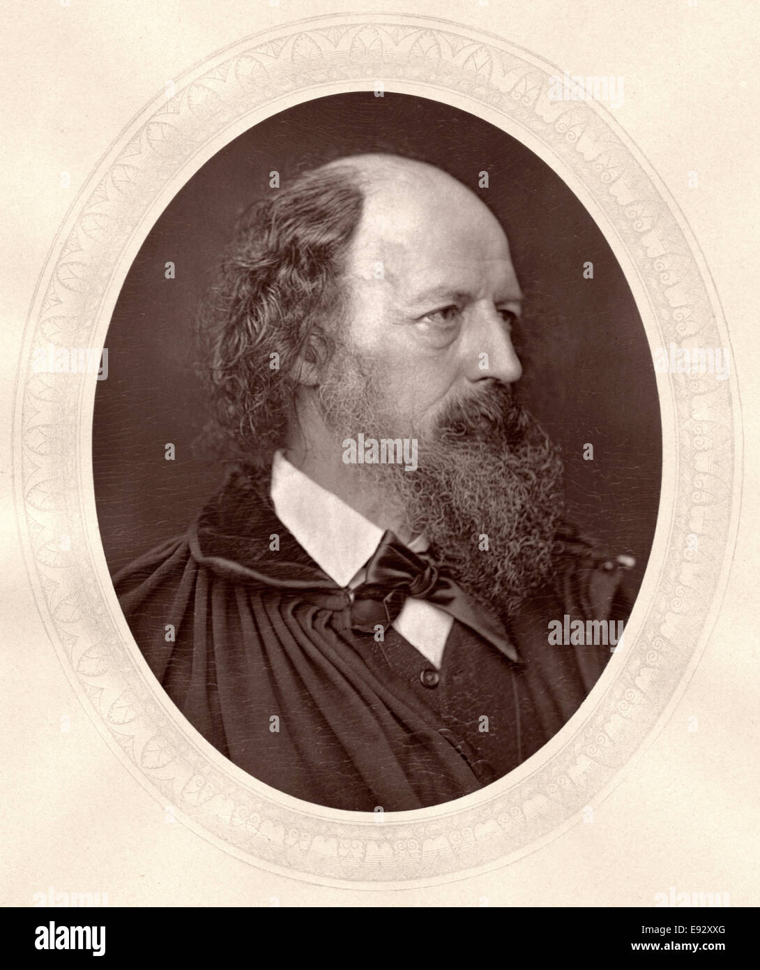 Alfred, lord Tennyson (1809-92), a noté le poète anglais, Portrait, vers 1870 Banque D'Images