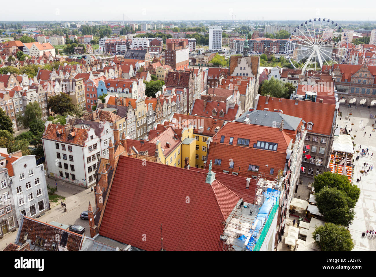 Vue panoramique de Gdansk, Pologne Banque D'Images