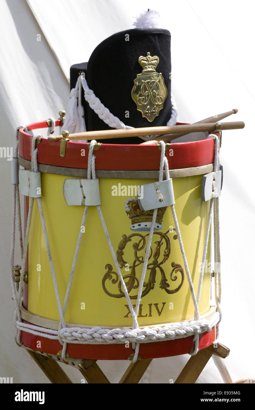 44e Régiment de fantassins Essex de l'Est. Les régiments d'infanterie et de tambour Hat Banque D'Images