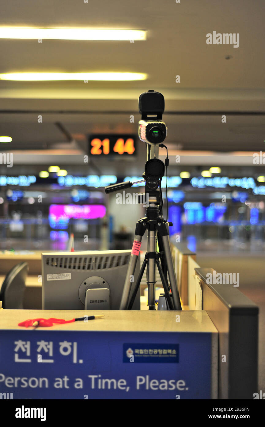 Incheon, Corée du Sud, Jung - 1 juillet 2013 : un point de contrôle d'inspection de quarantaine à l'Aéroport International d'Incheon. Banque D'Images