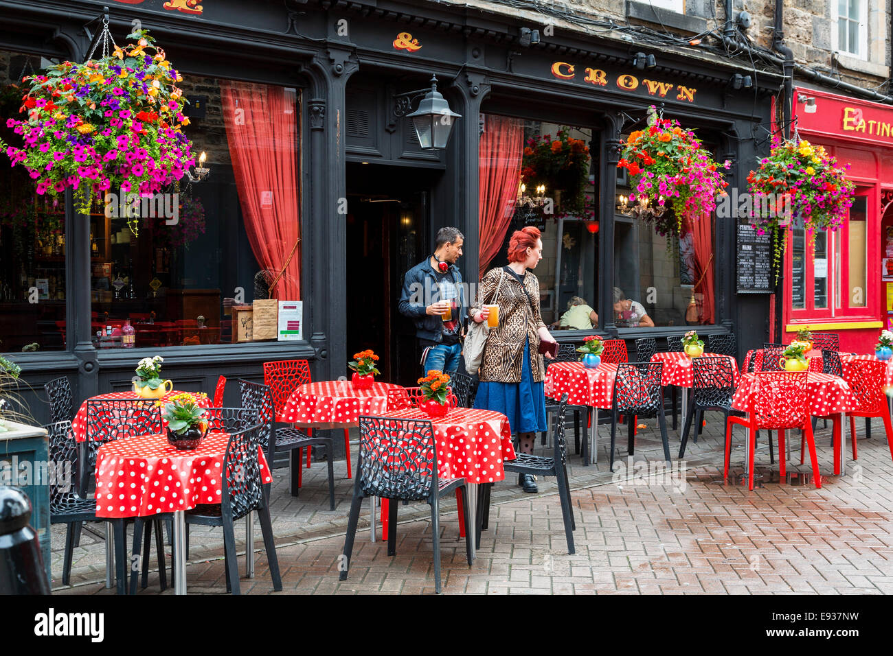 Édimbourg, Cafe à rue Rose Banque D'Images