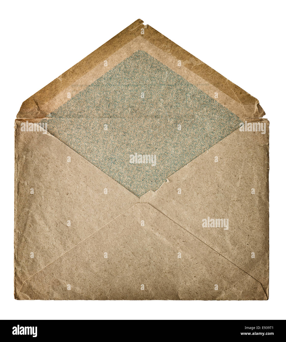 Retro style poster enveloppe poste isolé sur fond blanc. papier texturé grangy Banque D'Images