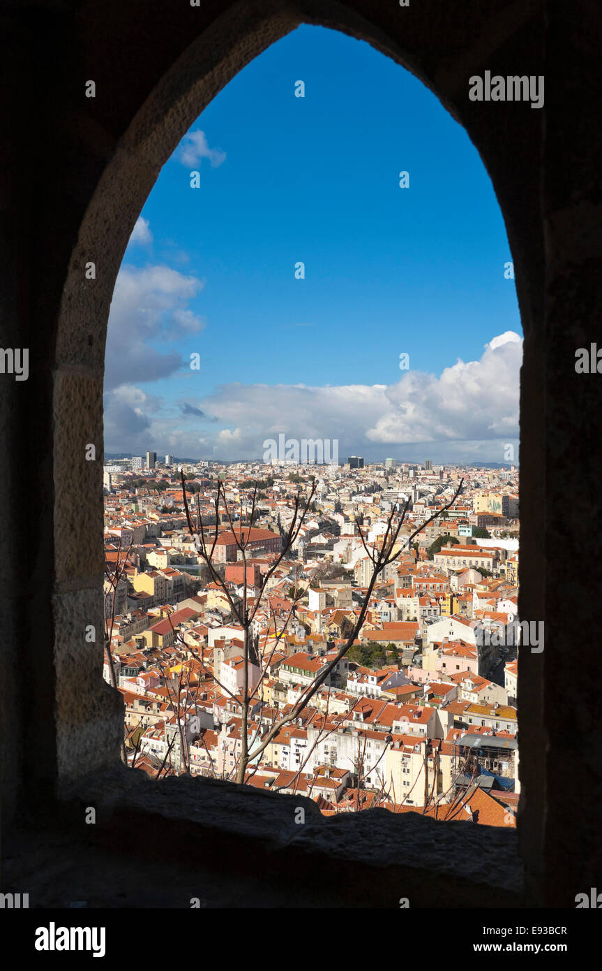 Vue aérienne verticale de Lisbonne. Banque D'Images