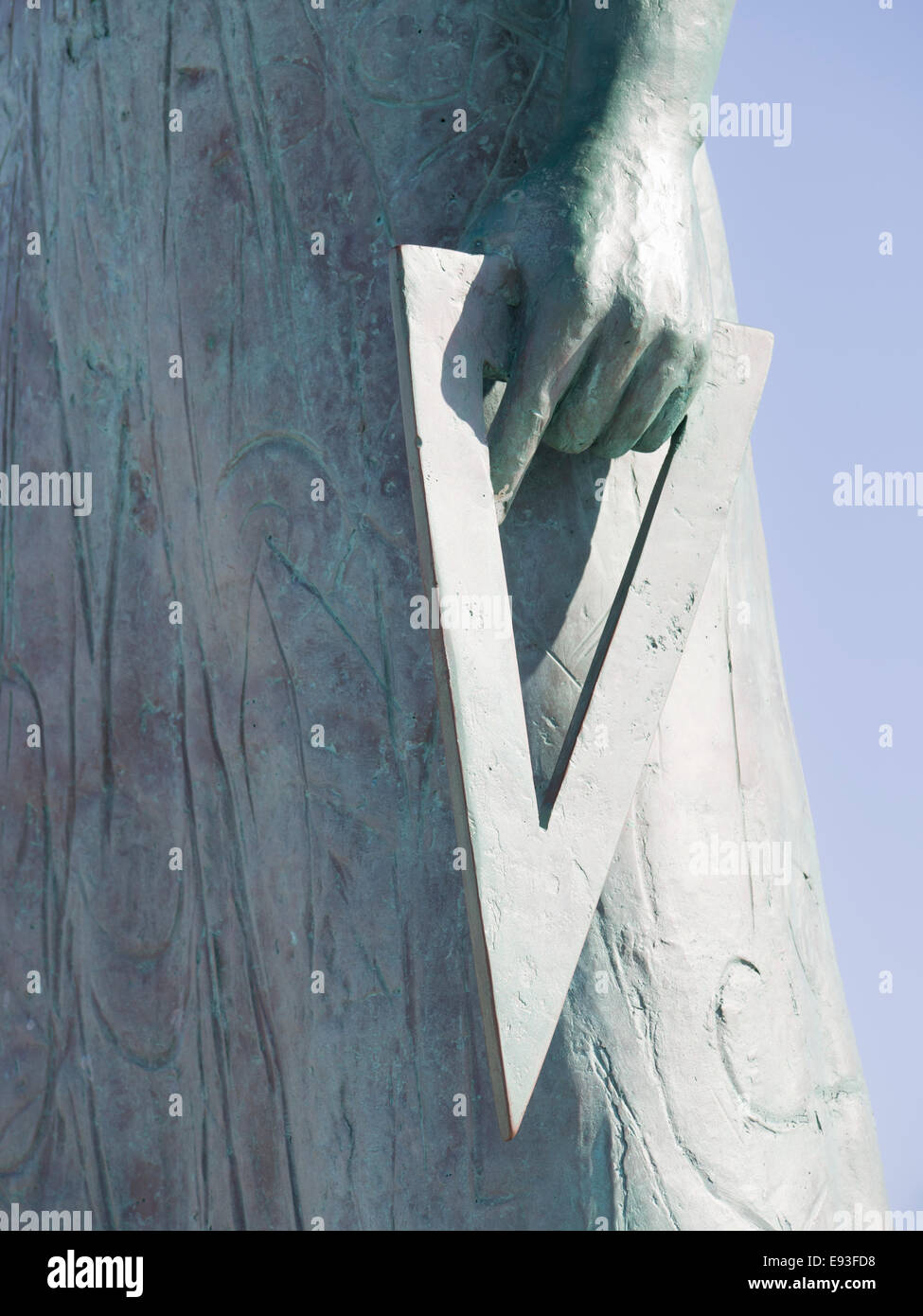 Pythagore de Samos, monument érigé dans sa ville natale, nommé d'après lui, Pythagorion dans l'île de Samos en Grèce Banque D'Images