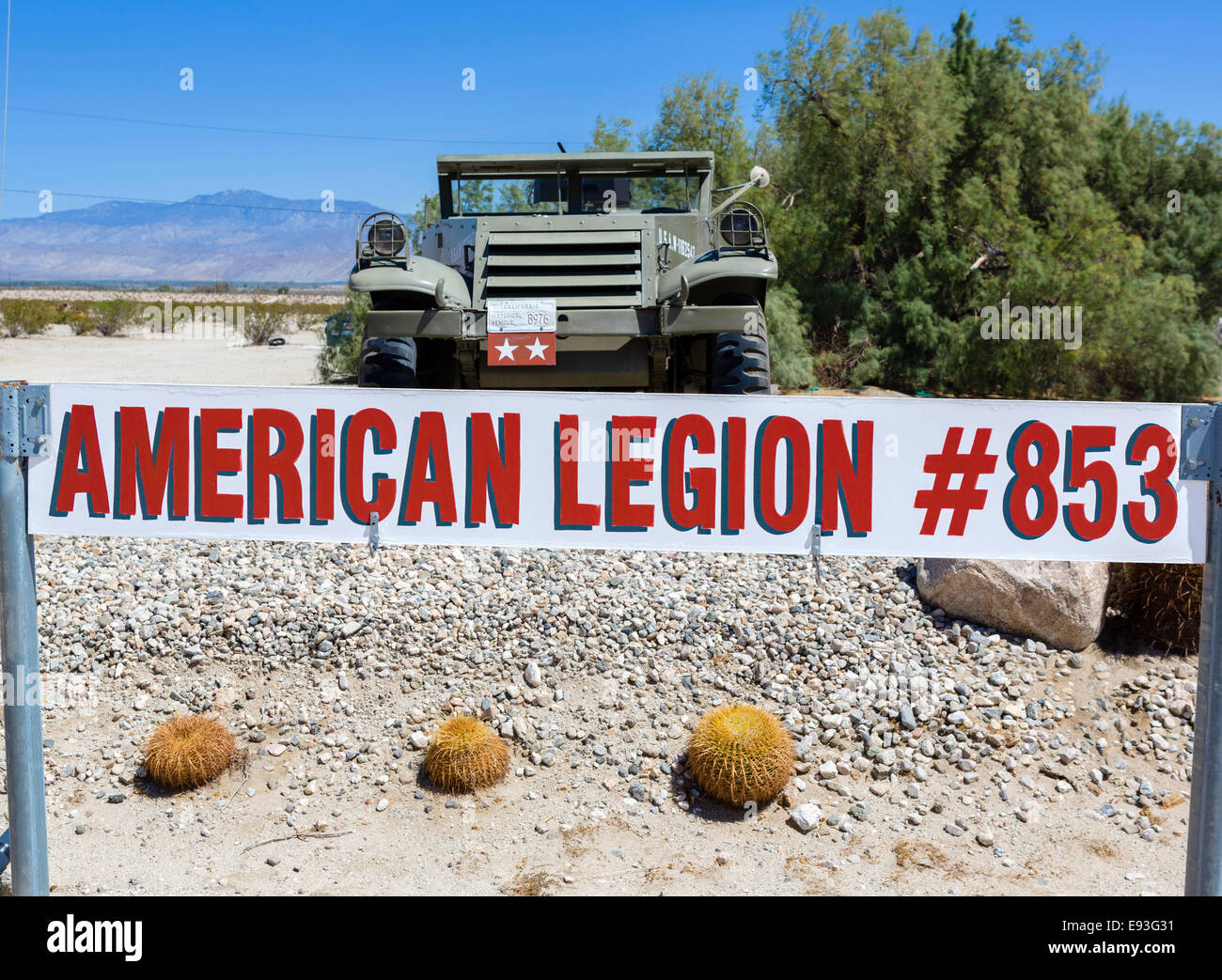 L'American Legion Post 853 à Borrego Springs, Anza-Borrego Desert State Park, dans le sud de la Californie, USA Banque D'Images