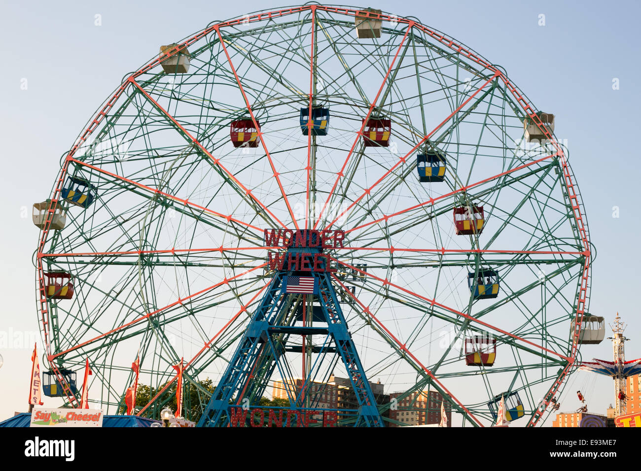 Wonder Wheel à Coney Island, Brooklyn, New York. Banque D'Images