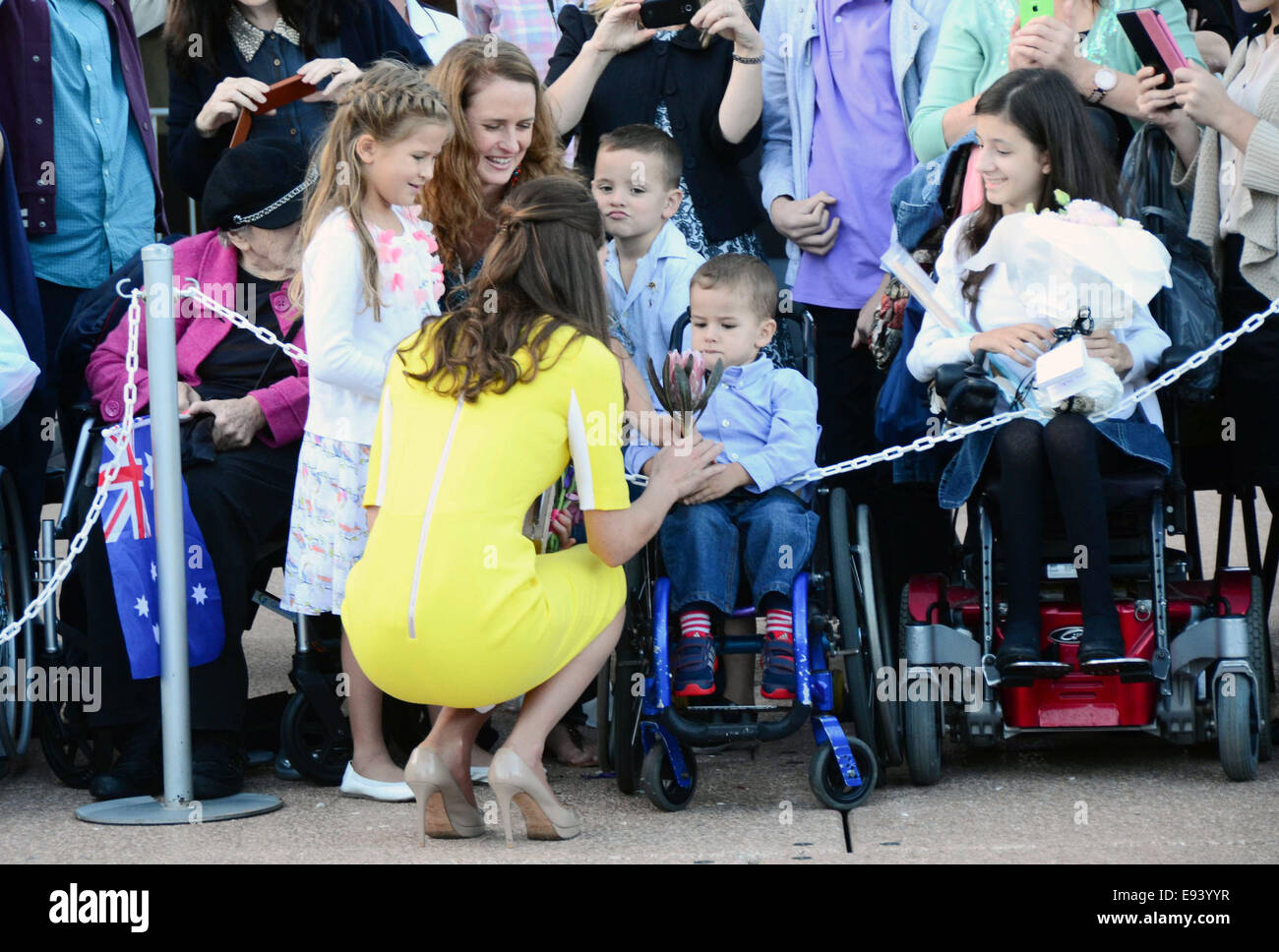 Le prince William, duc de Cambridge et Catherine, duchesse de Cambridge arrivant à l'Opéra de Sydney au cours d'une visite officielle en Australie avec : Catherine, duchesse de Cambridge, Kate Middleton Où : Sydney, Australie Quand : 16 Avr 2014 Banque D'Images