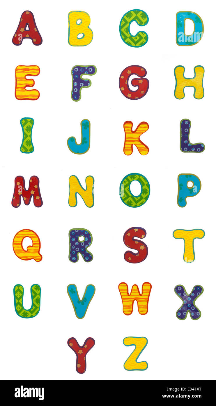 Lettres de l'alphabet et nombre découper individuellement Banque D'Images