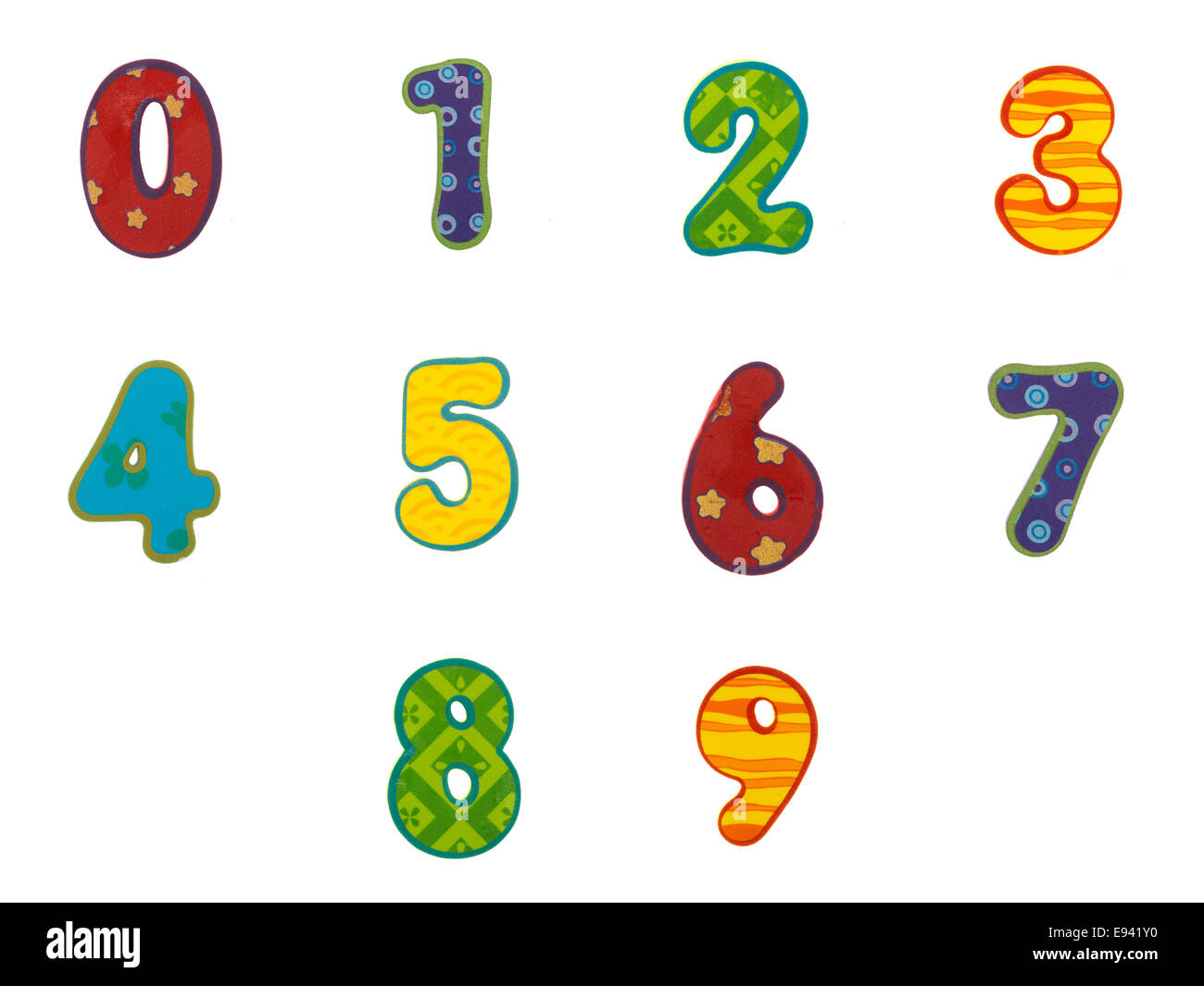 Lettres de l'alphabet et nombre découper individuellement Banque D'Images