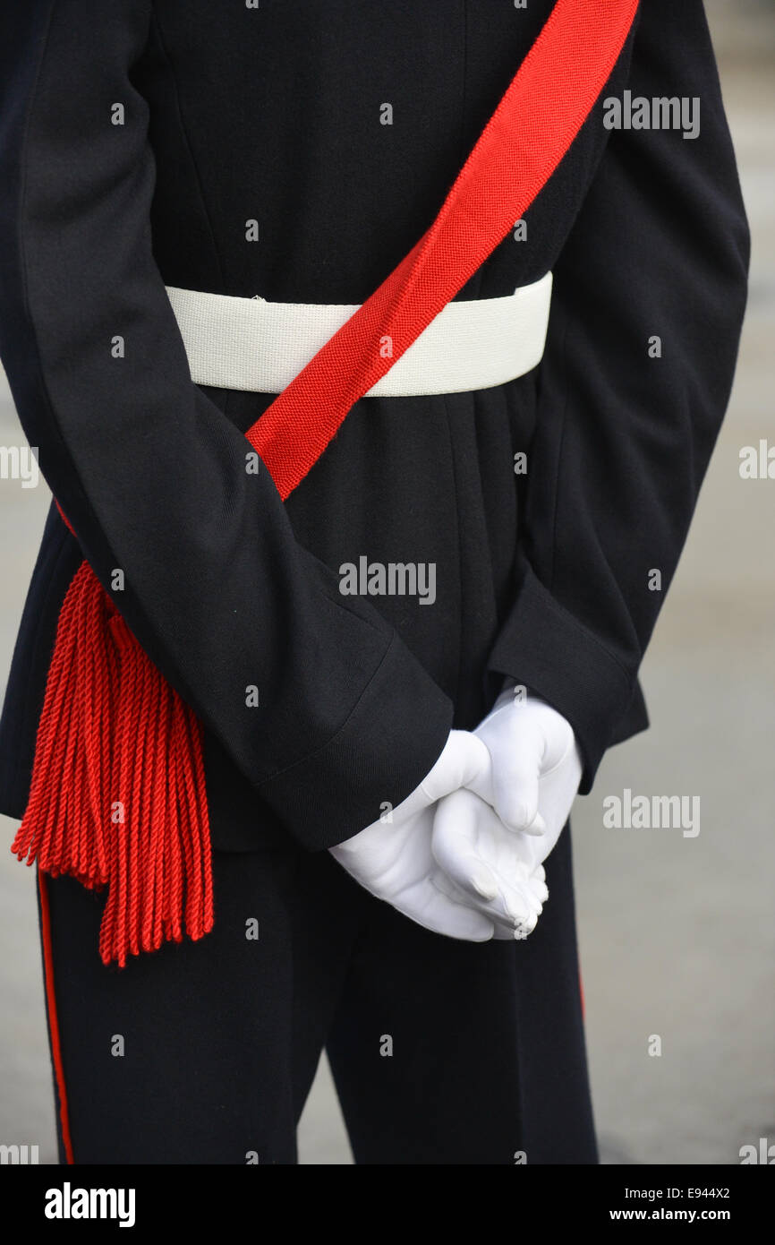 Trafalgar Square, Londres, Royaume-Uni. 19 octobre 2014. Les Cadets de la commémorer Trafalgar Day, la mort de l'Amiral Lord Nelson à la bataille de Trafalgar. Crédit : Matthieu Chattle/Alamy Live News Banque D'Images