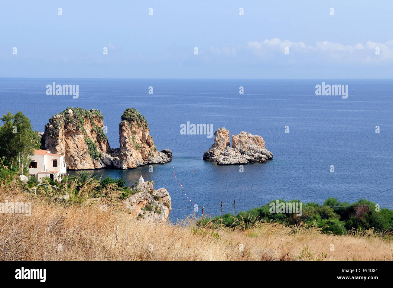 La côte rocheuse de Scopello, Sicile Banque D'Images