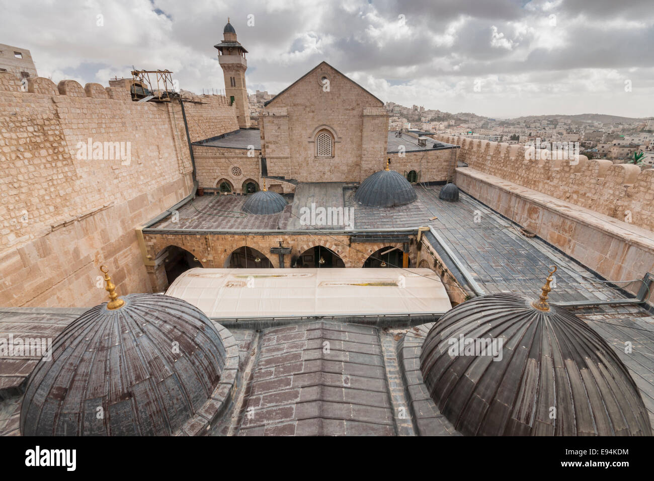 Hébron, Israël/Cisjordanie. Le haut de la caverne de Macpéla, dit être le lieu de sépulture des patriarches des Juifs. Banque D'Images