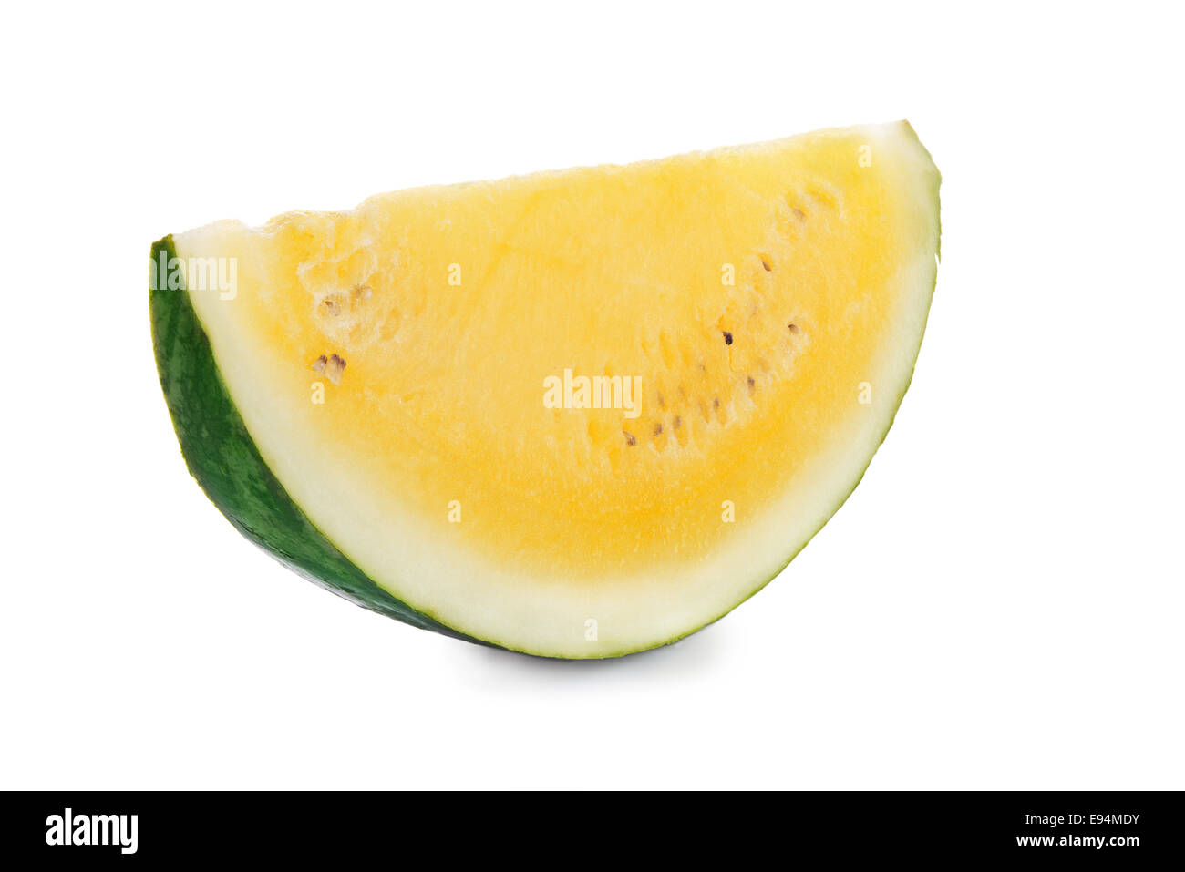 Melon jaune isolé sur fond blanc Banque D'Images