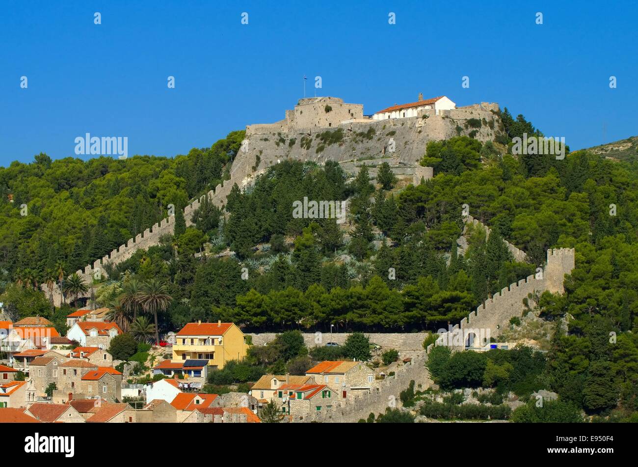 Hvar - Hvar 01 château Burg Banque D'Images