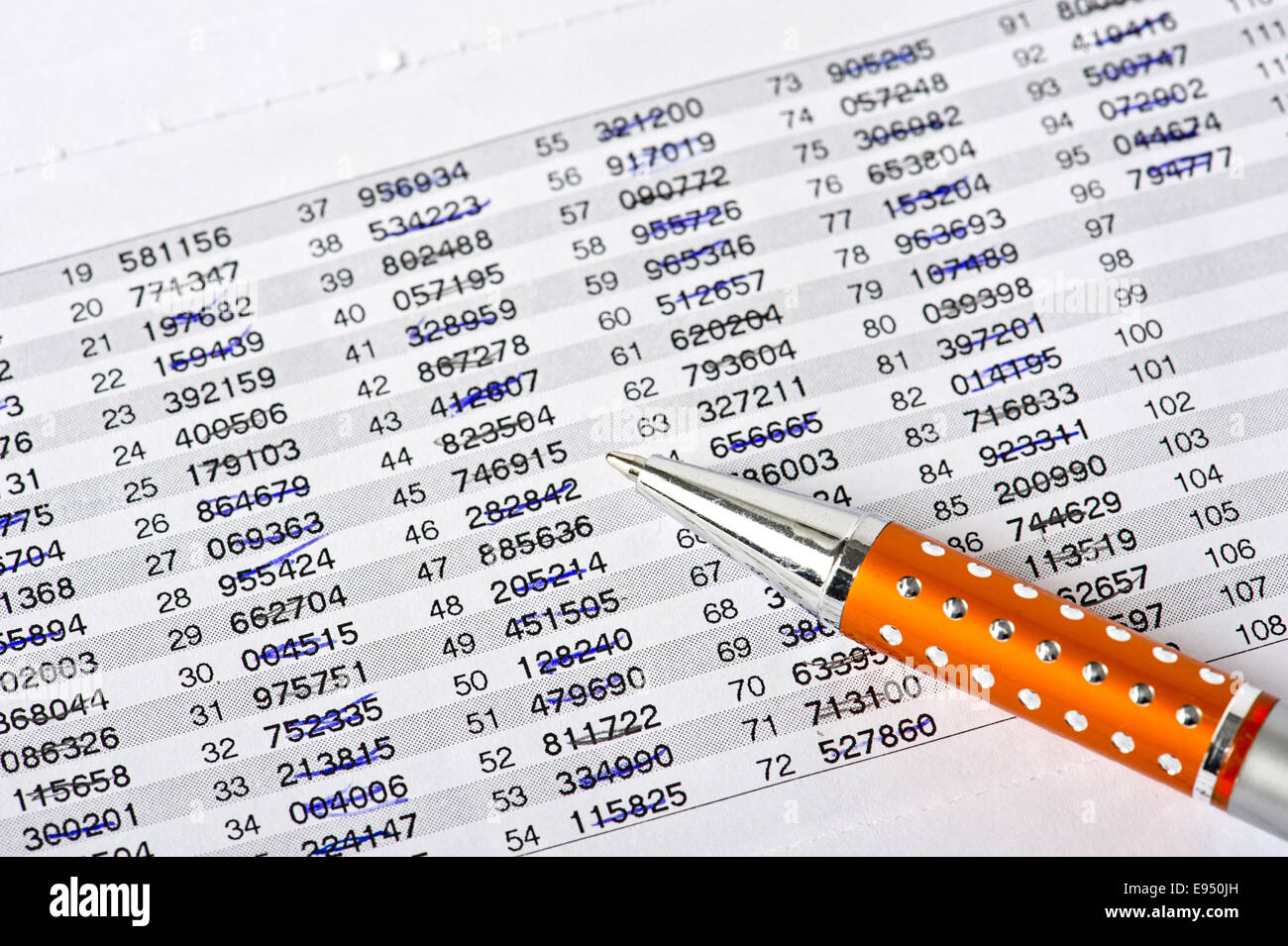 TAN - liste Banque D'Images