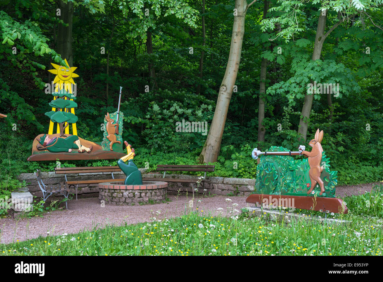 Les personnages de 'The Story of the Wild Huntsman',dans le truwwelpeter' le livre d'enfants de Heinrich Hoffmann Banque D'Images