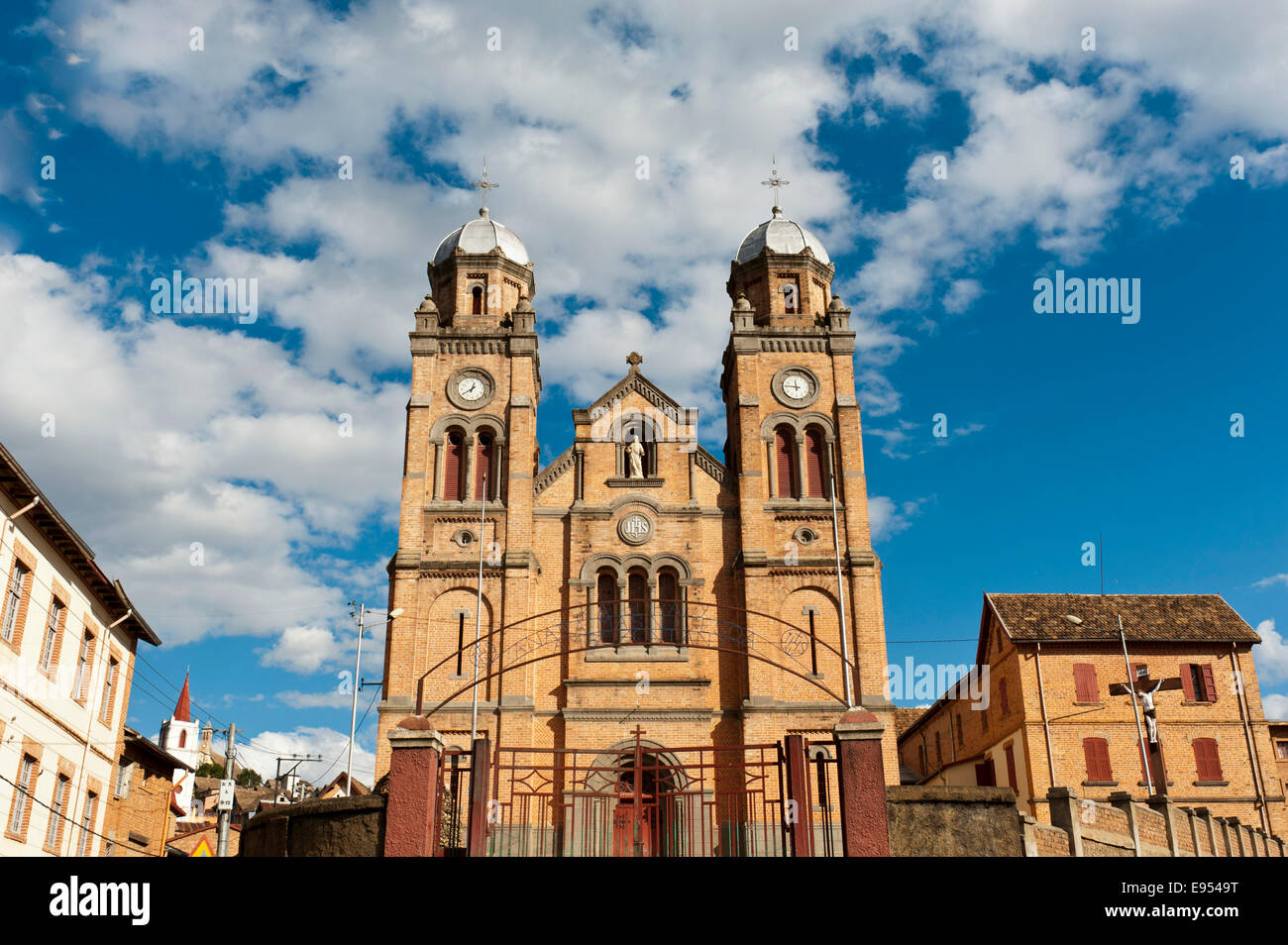 L'église catholique, Fianarantsoa cathédrale dans la ville haute, le centre historique, Fianarantsoa, ​​Madagascar Banque D'Images