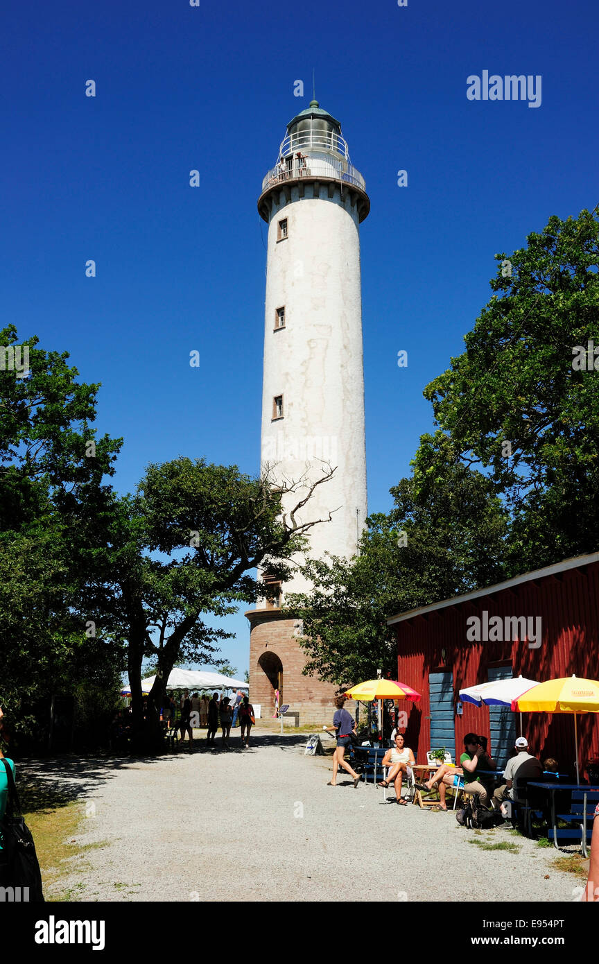 Le phare Långe Erik à l'extrémité nord de l'île Öland, Suède Banque D'Images