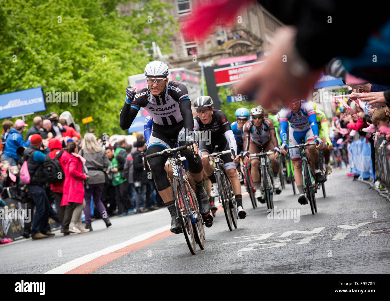 Giro d'Itala ligne d'arrivée à Belfast, en Irlande du Nord 2014 Banque D'Images