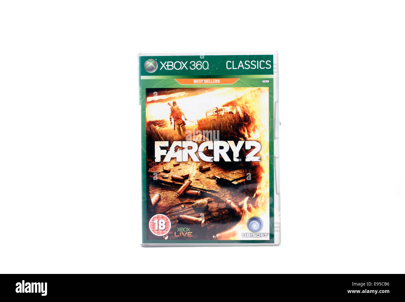 XBox360 classique jeu FarCry 2 (18) Ubisoft l'un Joue à shoot e, mais peut être joué en ligne Banque D'Images