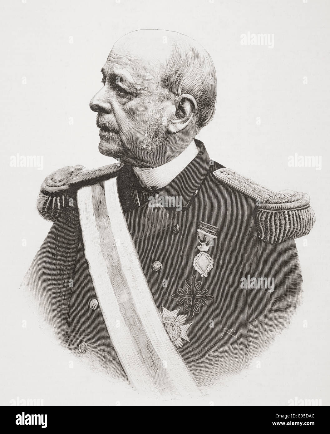 José María Beránger y Ruiz de Apodaca, 1824 - 1907. Officier de l'armée espagnole et ministre de la Marine. Banque D'Images